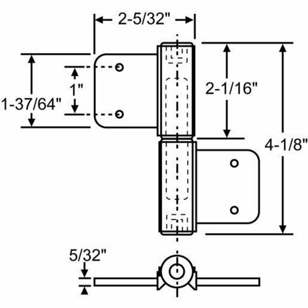 Strybuc DOOR HINGE RH WHITE 56-145RHW